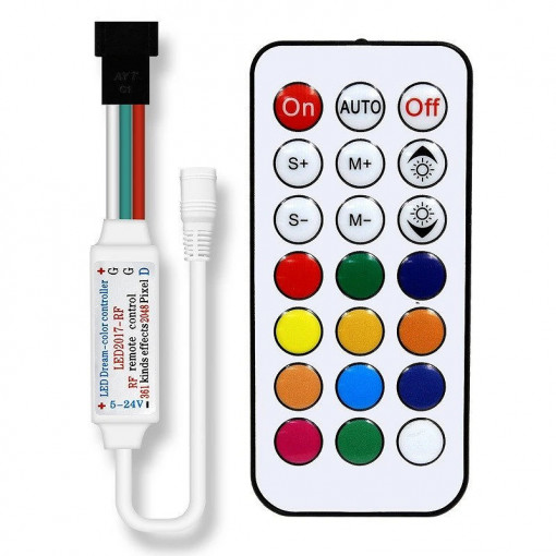 LED KONTROLOR DIGITAL RGB RF 5-24V 2815 21 KEYS
