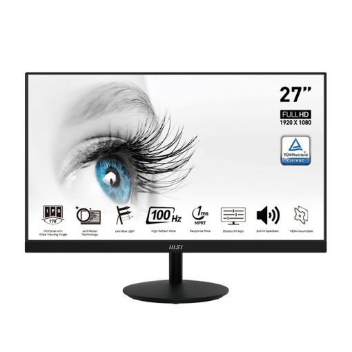 Monitor MSI 27", MSI PRO MP271A, Flat, FHD, IPS, 100Hz, 1ms MPRT, HDMI / DP