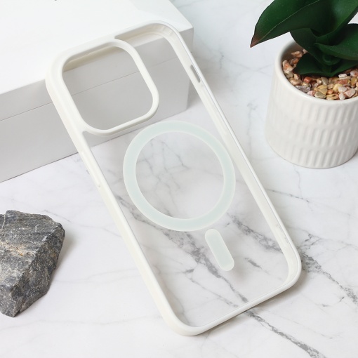 Torbica Magsafe Frame Color za iPhone 15 Pro 6.1 bela