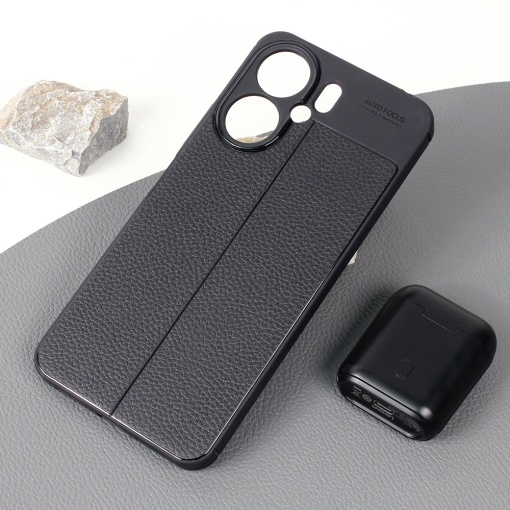 Кожаный чехол для Xiaomi Redmi 13C черный