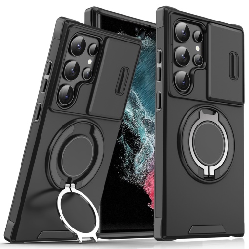 Чехол-подставка CamShield Ring для Samsung S908B Galaxy S22 Ultra, черный