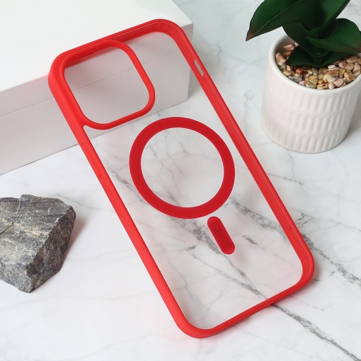 Чехол Magsafe Frame Color для iPhone 15 Pro Max 6.7, красный