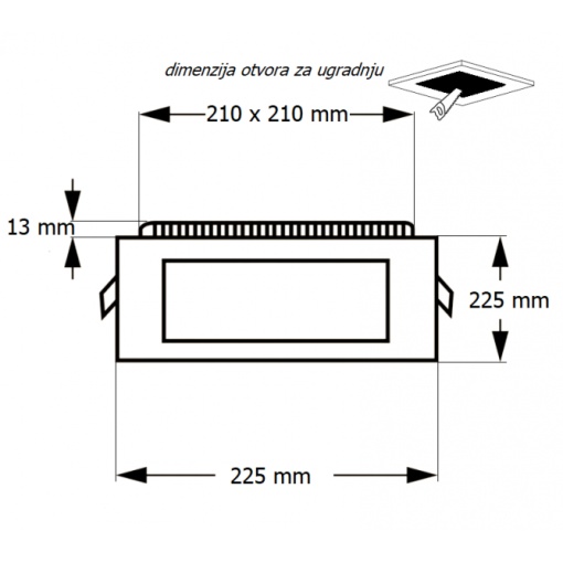 LED PANEL U/Z KNS1-18W 3000/4000/6000K