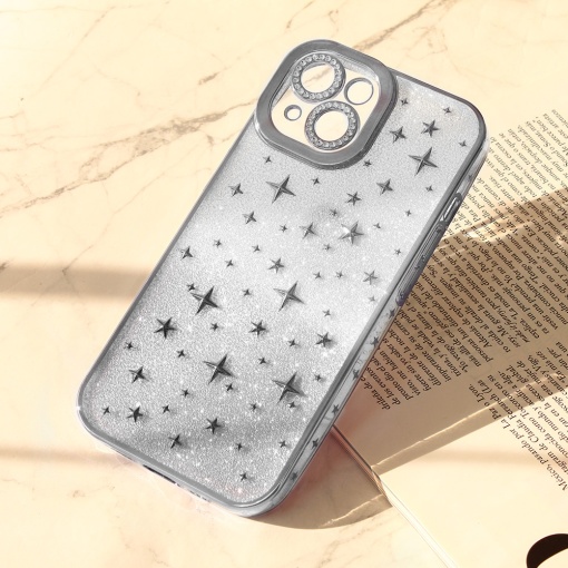 Torbica Shiny Frame za iPhone 15 6.1 srebrna