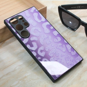 Блестящий стеклянный чехол для Samsung S928B Galaxy S24 Ultra фиолетовый