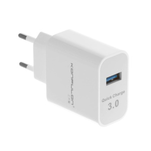 Бытовое зарядное устройство KONFULON C27, QC 3.0, 2,1 А с кабелем Type C, белое