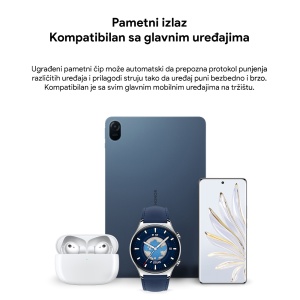 Домашнее зарядное устройство Honor Super Charge 22,5 Вт с белым кабелем - Img 3