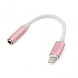 Переходник для наушников iPhone iP-11 Lightning на 3,5 мм розовый