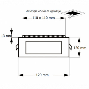 LED panel UZ KNS1 06W 6500K
