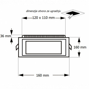LED panel UZ KNS2 12W 6500K