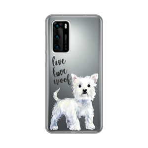 Силиконовый чехол с принтом для Huawei P40 Love Woof