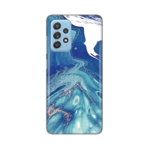 Силиконовый чехол с принтом для Samsung A536B Galaxy A53 5G, синий мрамор