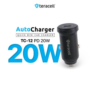 Auto punjac Teracell Evolution TC-12 PD 20W crni sa PD Lightning kablom crni - Img 1
