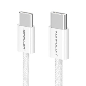 Data kabl KONFULON DC61 PD 60W Super Fast Charge za iPhone 15 Type C na Type C beli 1m - Img 3