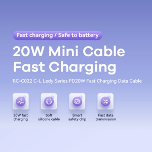 Data kabl REMAX Ledy PD 65W Fast Charging RC-C022 C-C beli 0.3m - Img 2
