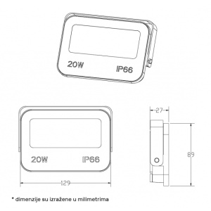 DAWN LED REFLEKTOR GN-FL913-20W CCT 1600lm 110° IP66 - Img 2