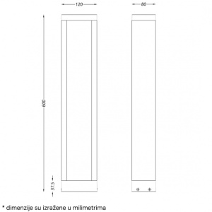 DAWN LED SVETILJKA 0229-600 STUBNA 10W 3000K IP65 SIVA - Img 1