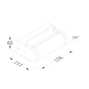 DAWN LED SVETILJKA 1018 ZIDNA 12W 3000K IP65 CRNA - Img 2