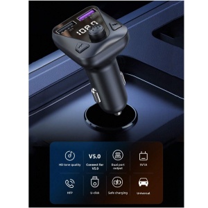 FM transmiter C43 USB, QC 3.0 Bluetooth 5.0, handsfree crni - Img 3