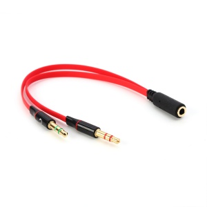 Kabl splitter 3.5mm za mikrofon I zvucnike crveni - Img 1