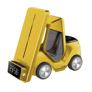 Kucni punjac Wireless 15W Viljuskar 5 u 1 zuti - Img 1