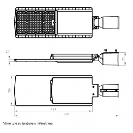 LED ULICNA SVETILJKA SL04 100W 4000K 12000lm IP65 - Img 3