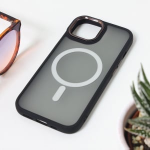 Maska Magsafe colorful za iPhone 15 6.1 crna