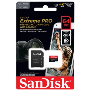 Mem.Kartica SanDisk SDXC Extreme Pro micro 64GB 200MB/s A2 UHS-I U3 V30+adapter - Img 2