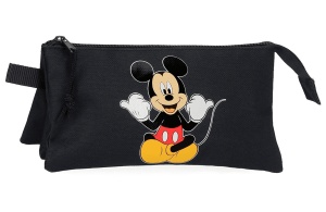 MICKEY CHEERFUL prazna pernica sa 3 pregrade - crna