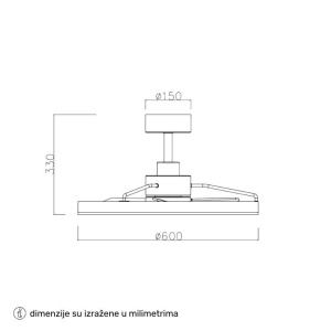PLAFONSKI VENTILATOR FD210 BREEZE CRNA - Img 3