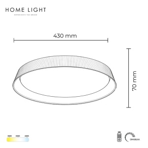 SOLEA 121 PLAFONSKA SVETILJKA 24/48W CCT CAPPUCCINO/DRVO DIM - Img 2