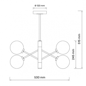 TALIA 7 LUSTER 6*G9 CRNA/BAKAR - Img 1