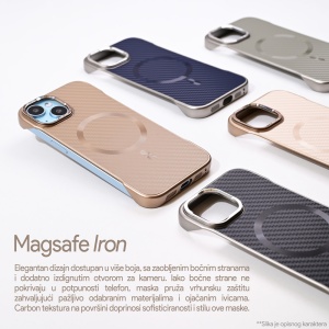Torbica Magsafe Carbon za iPhone 16 Plus 6.7 siva - Img 2