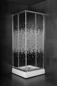 Tuš kabina kvadratna 90x90x185cm 5mm staklo sa kvadratićima - Img 2