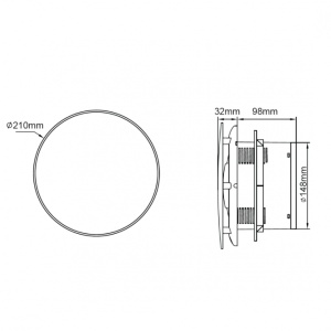 VENTILATOR LFWW-13X-4B CRNI BITON