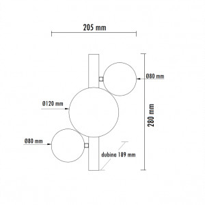 Vesta 599 zidna lampa 3×G9, crna