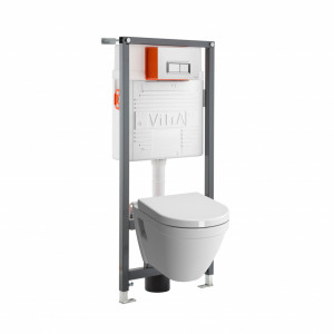 WC SET - Vitra ugradni vodokolić+Vitra hrom taster+Vitra S50 konzolna wc šolja+Vitra soft close wc daska - Img 1