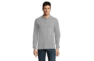 WINTER II muška polo majica sa dugim rukavima - grey melange, 3XL