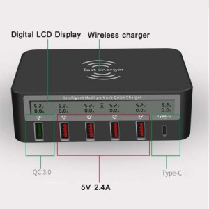 Wireless punjac + 5xUSB + Type C EL01 crni - Img 3