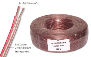 Zvučnički kabl 2x0.75 mm2 transparentni Cu