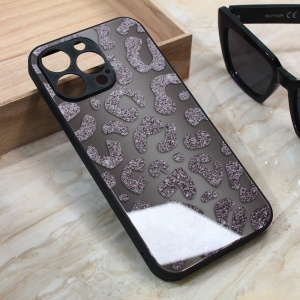 Блестящий стеклянный чехол для iPhone 13 Pro Max 6.7 серый