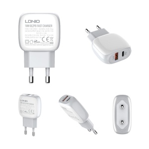 Домашнее зарядное устройство LDNIO A2313C, PD QC3.0, 18 Вт, с кабелем Lightning для iPhone - Img 2