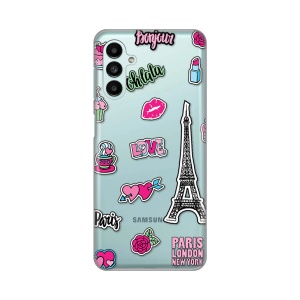 Силиконовый чехол с принтом для Samsung A136B/A047F Galaxy A13 5G/A04s Love Paris