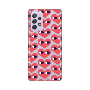 Силиконовый чехол с принтом для Samsung A525F/A526B/A528B Galaxy A52 4G/A52 5G/A52s 5G с рисунком глаз и сердца
