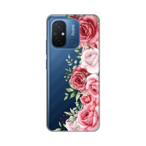 Силиконовый чехол с принтом для Xiaomi Redmi 12C Wild Roses