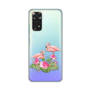 Силиконовый чехол с принтом для Xiaomi Redmi Note 11/Note 11S Flamingo