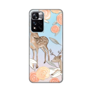 Силиконовый чехол с принтом для Xiaomi Redmi Note 11 Pro Plus/Poco X4 NFC Flower Deer