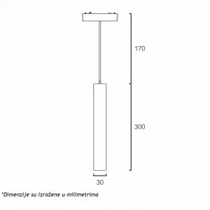 Magnetna slim LED visilica LED26-D300