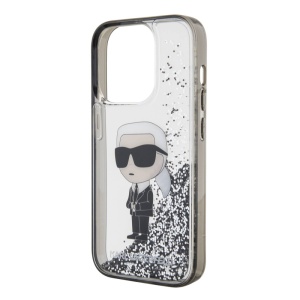 Чехол Karl Lagerfeld Liquid Glitter Iconic для iPhone 15 Pro Max 6.7, прозрачный (KLHCP15XLKKNSK) - Img 3