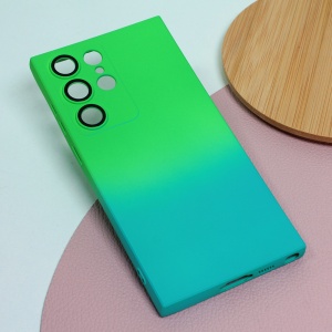 Чехол Rainbow Spring для Samsung S918B Galaxy S23 Ultra, зеленый, светло-голубой